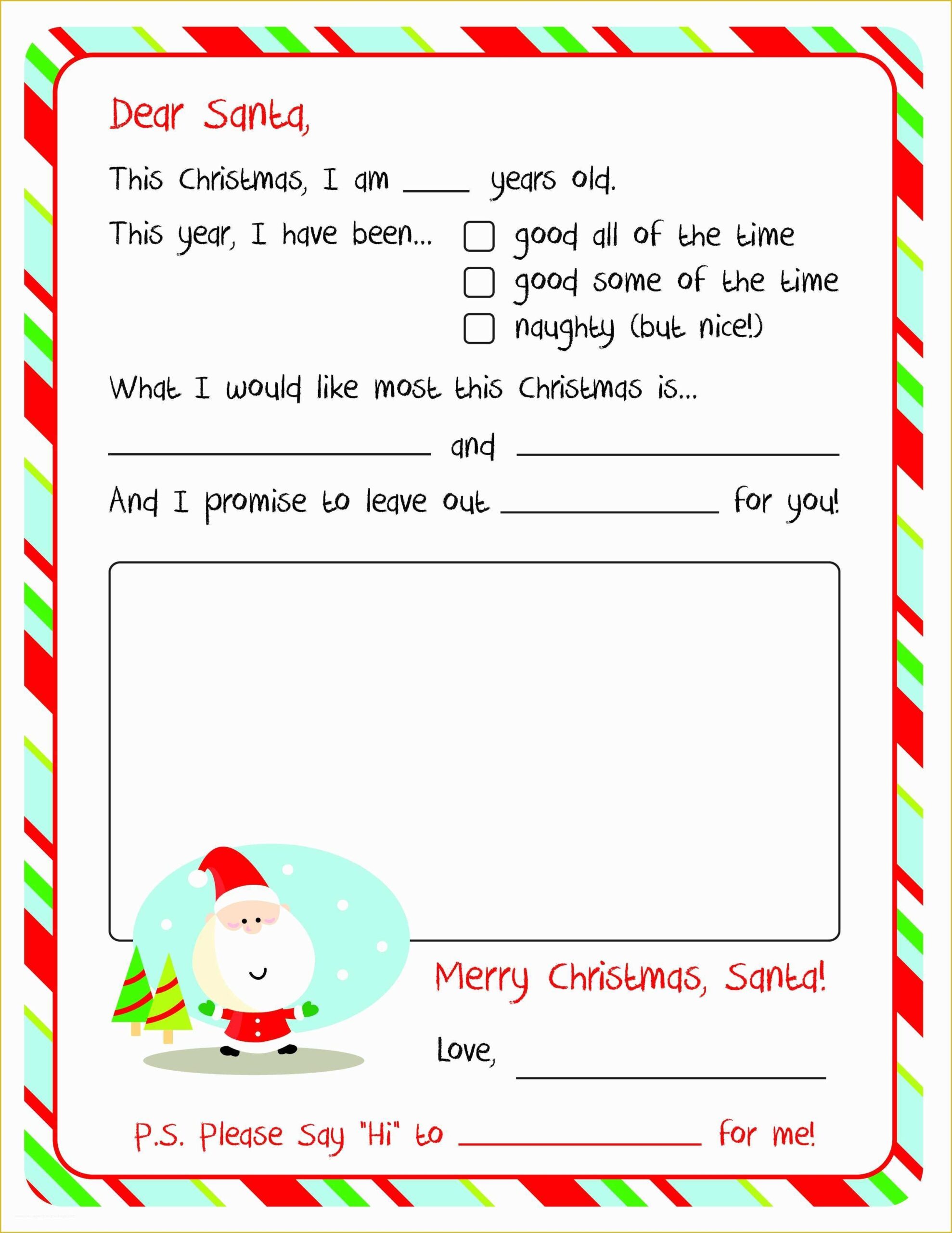 Free Letter From Santa Template Word Of Free Printable Letter From