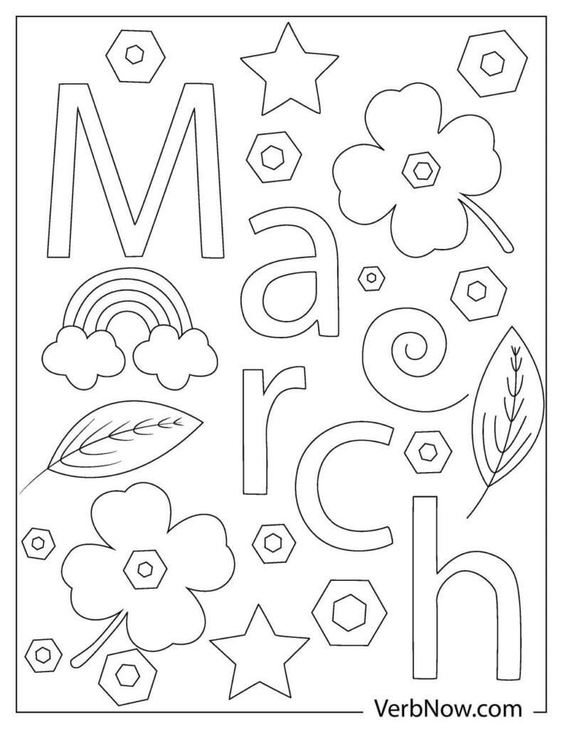 Free MARCH Coloring Pages Book For Download Printable PDF VerbNow