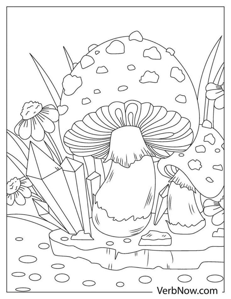 Free MUSHROOM Coloring Pages Book For Download Printable PDF