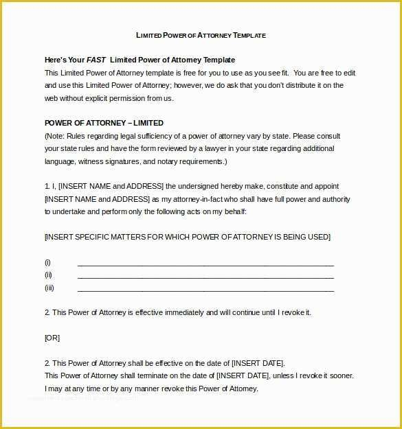Free Power Of Attorney Template Of 18 Power Of Attorney Templates Pdf 