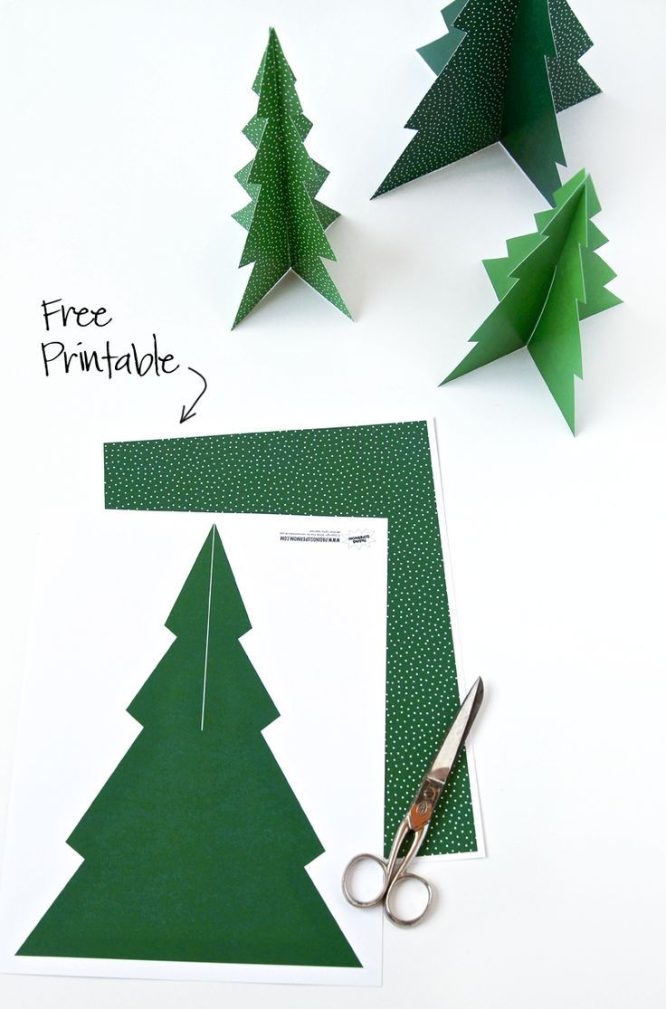 Free Printable 3D Christmas Tree Template Printable New Year Banners