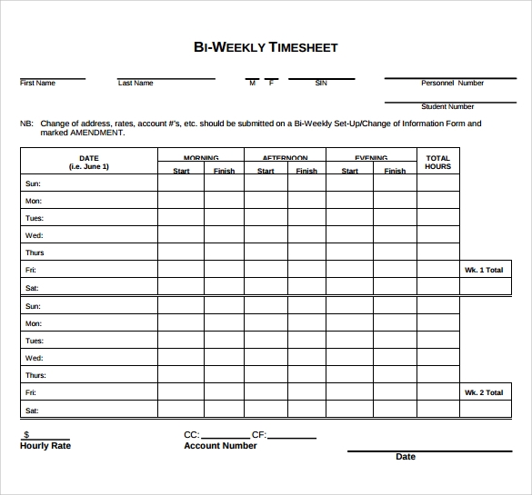 Free Printable Biweekly Timesheet Template Nisma Info