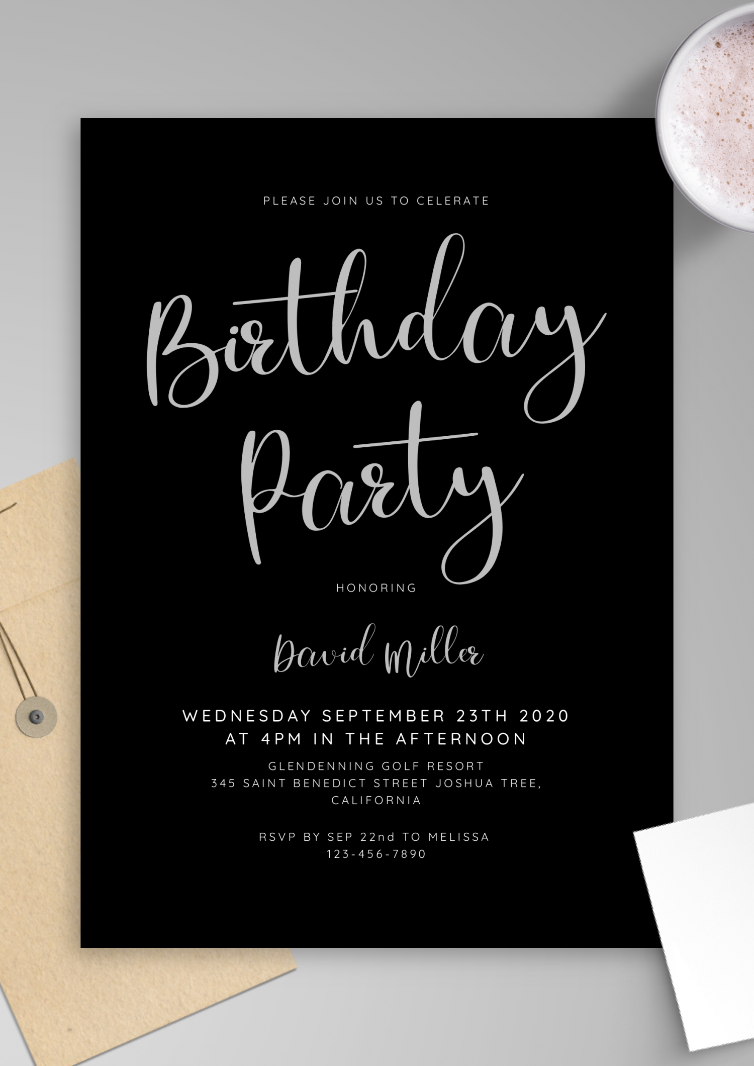 Free Printable Black And White Birthday Invitation Templates 