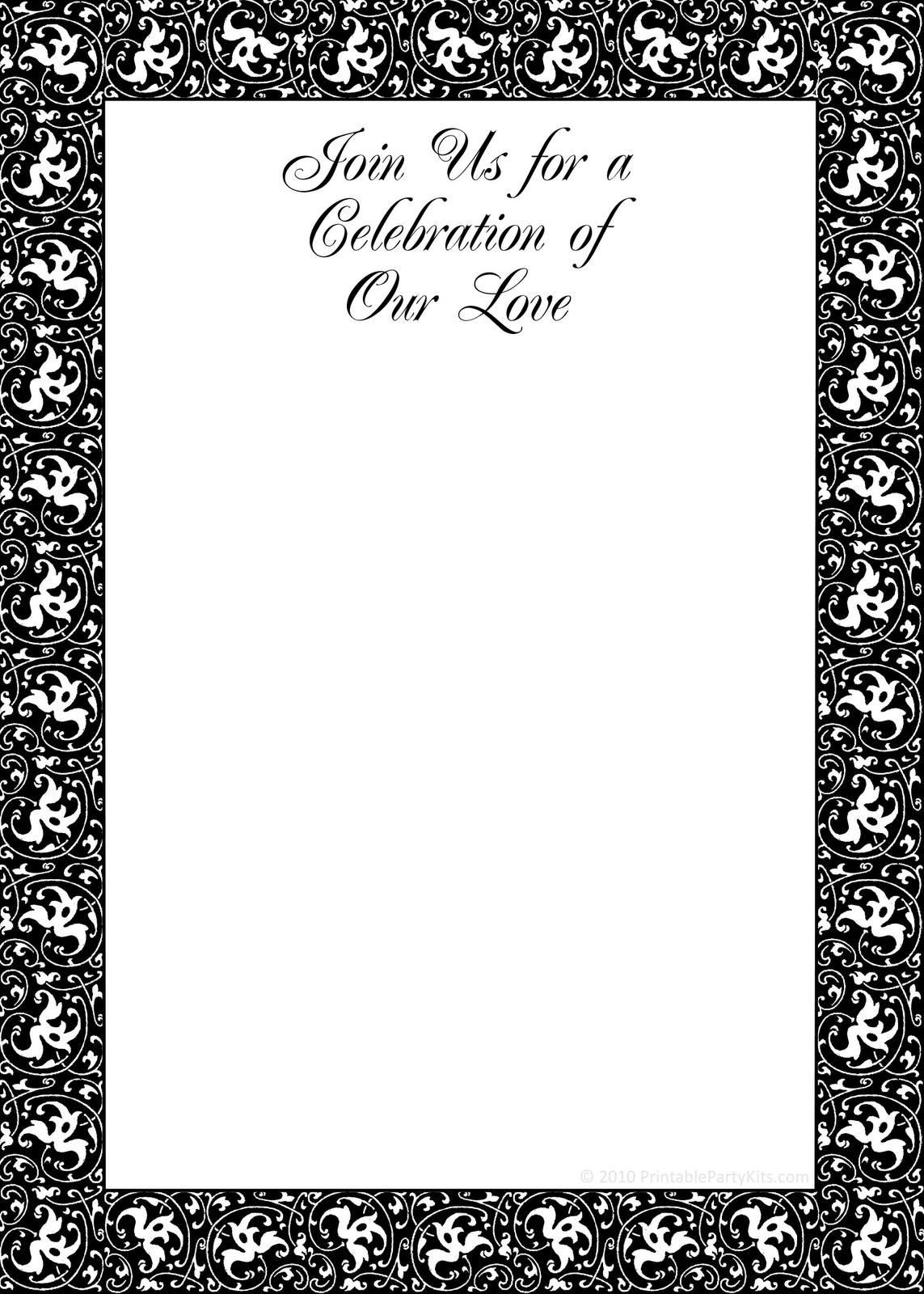 Free Printable Black And White Birthday Invitation