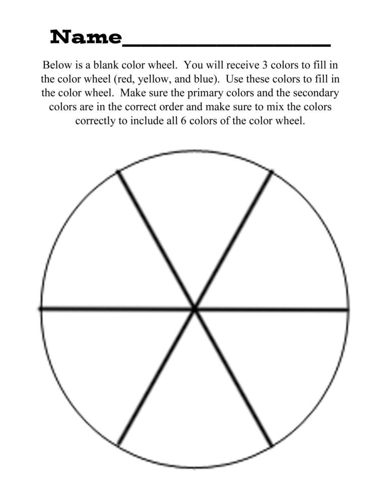 Free Printable Blank Color Wheel Template Thekidsworksheet