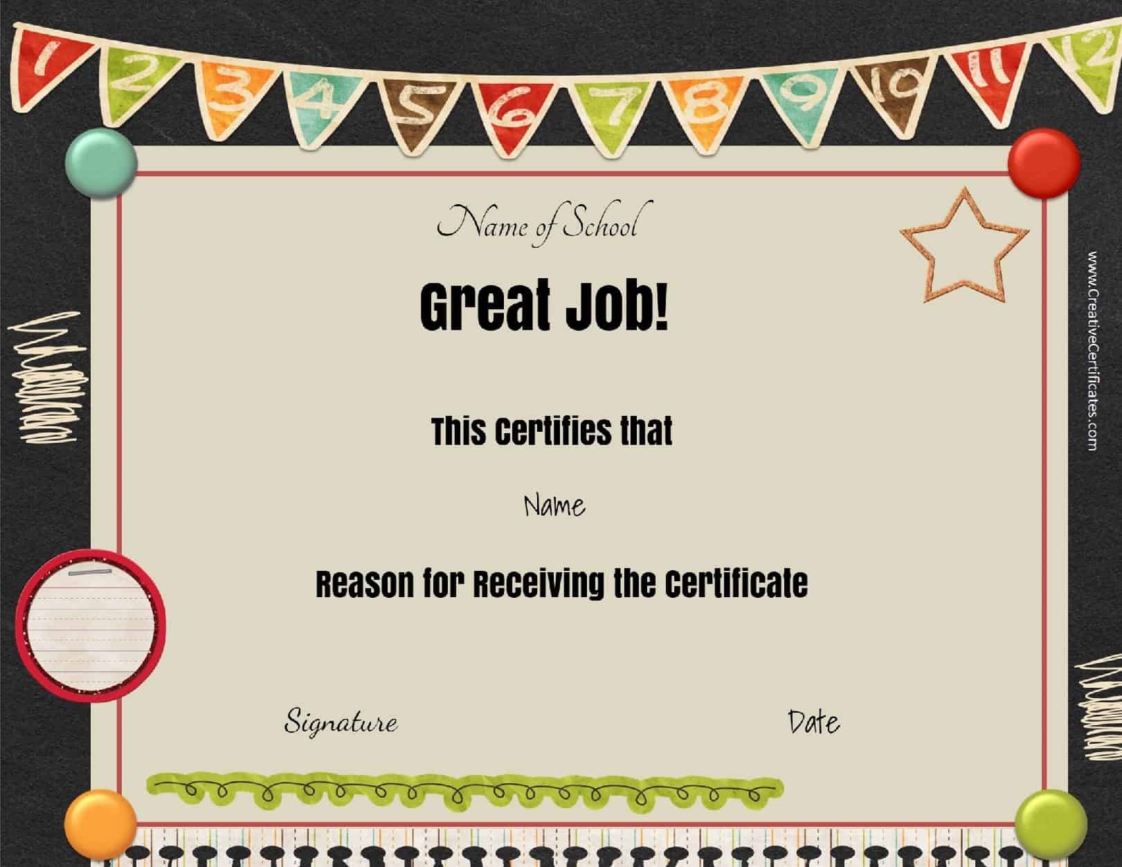 Free Printable Certificate Template For Students Printable Templates
