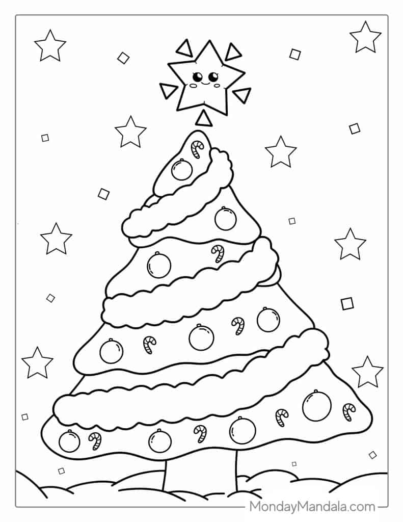 Free Printable Christmas Tree Coloring Sheets Free Coloring Sheet 