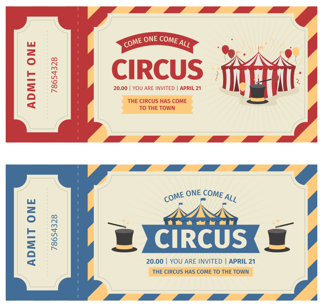 Free Printable Circus Ticket Template Printable Form Templates And 