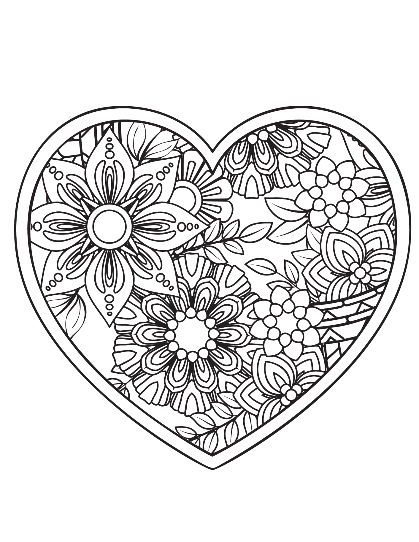 Free Printable Coloring Pages Hearts FREE Printable HQ