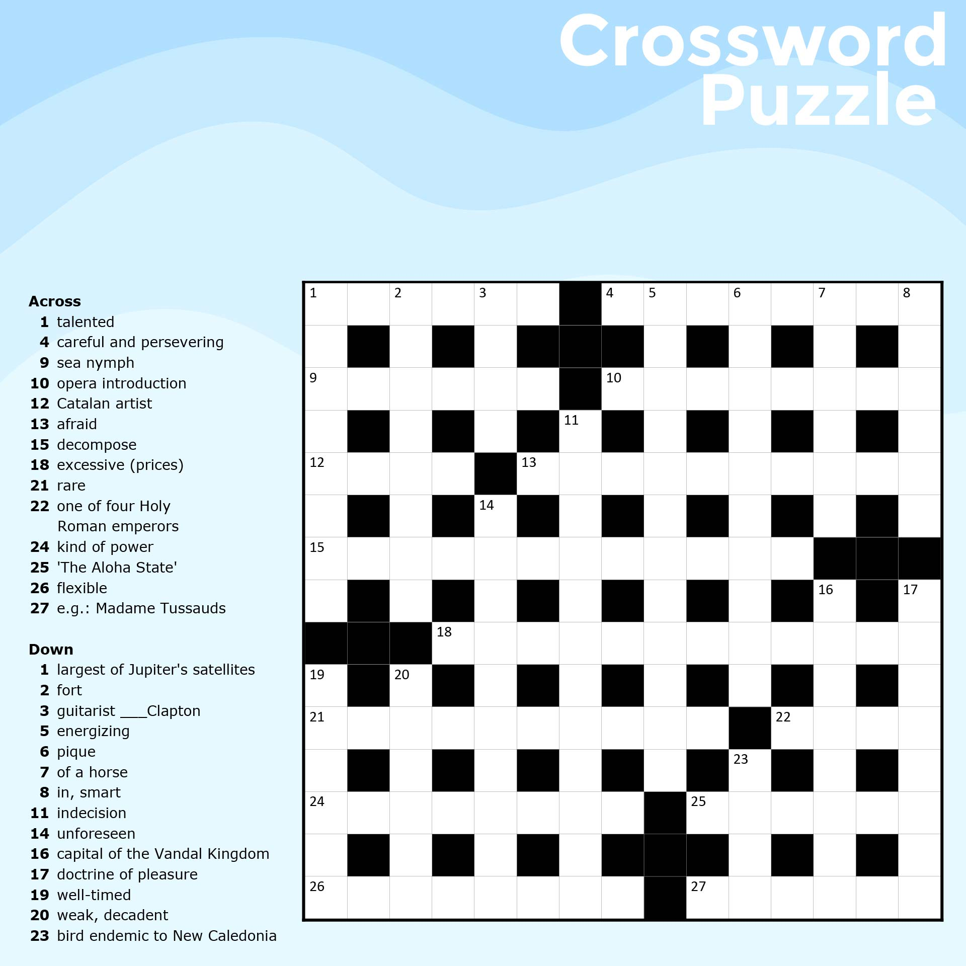 Free Printable Crosswords Crossword OnlyDer