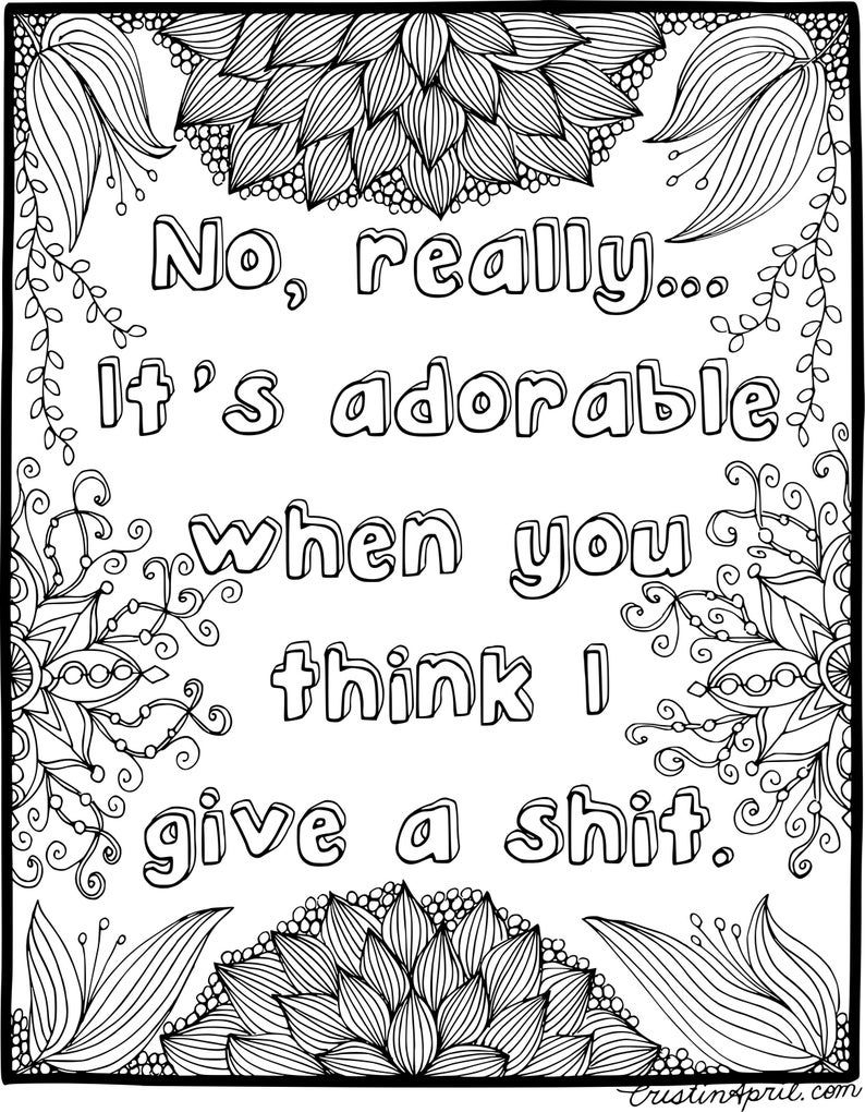 Free Printable Curse Word Coloring Pages Printable Sight Words List
