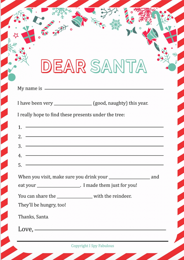 Free Printable Dear Santa Letter Templates Each One Also Includes A 