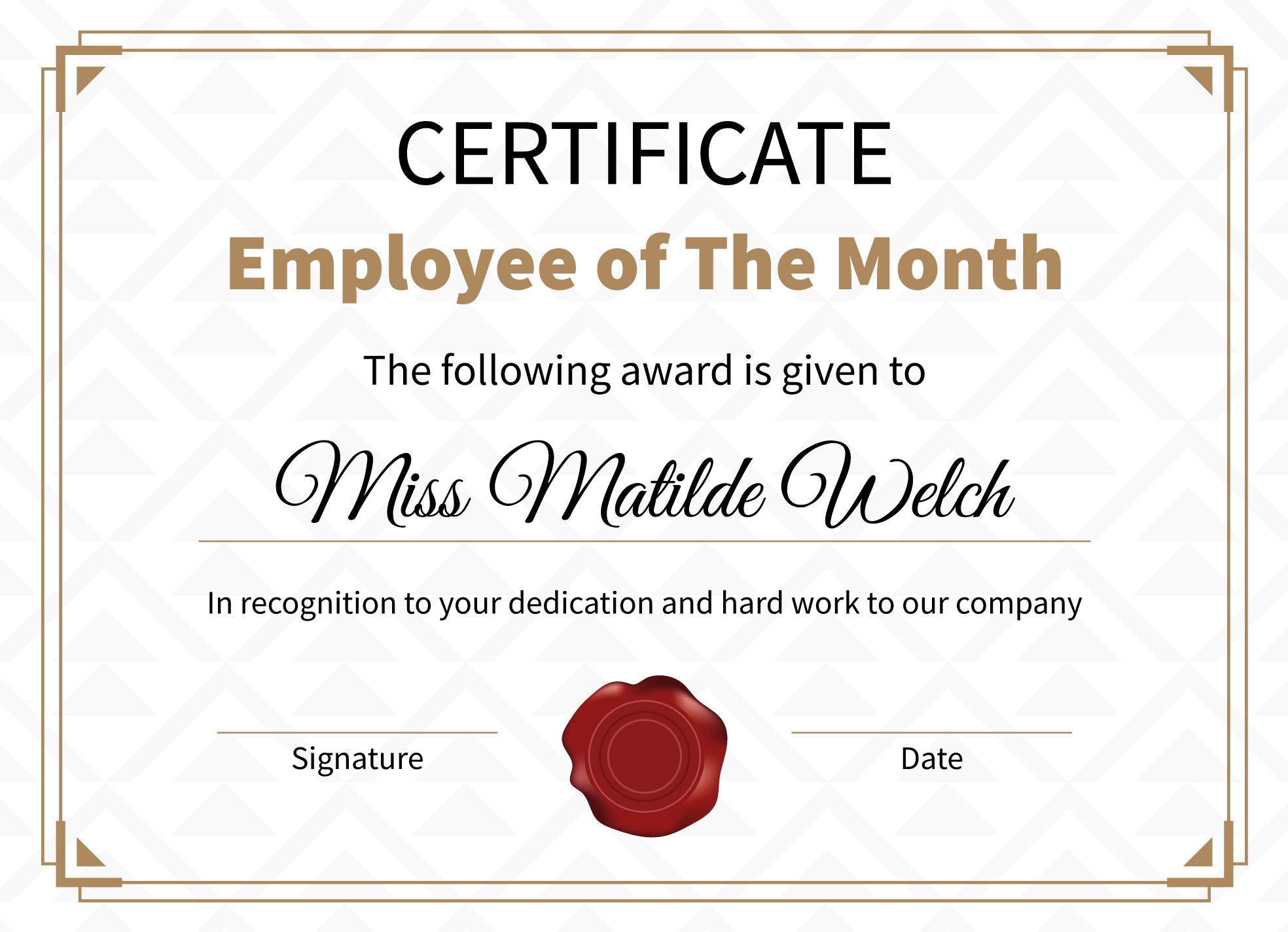 Free Printable Employee Of The Month Certificate Templates 58 OFF