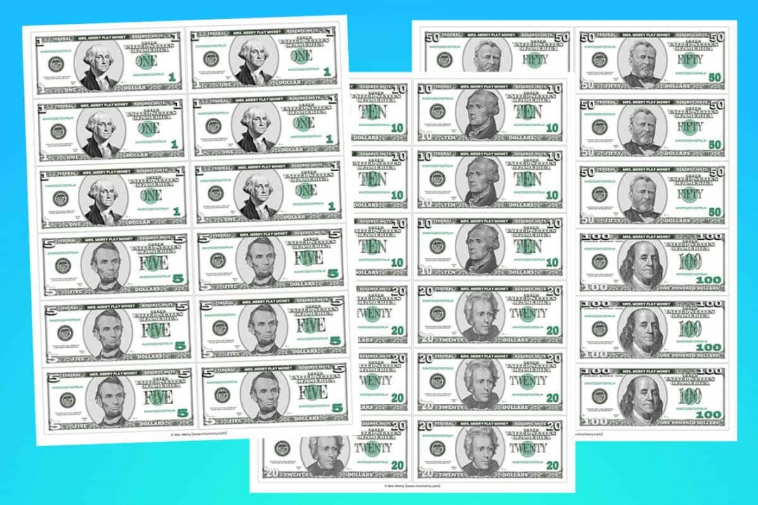 Free Printable Fake Money Template For Teachers FREE Printable HQ
