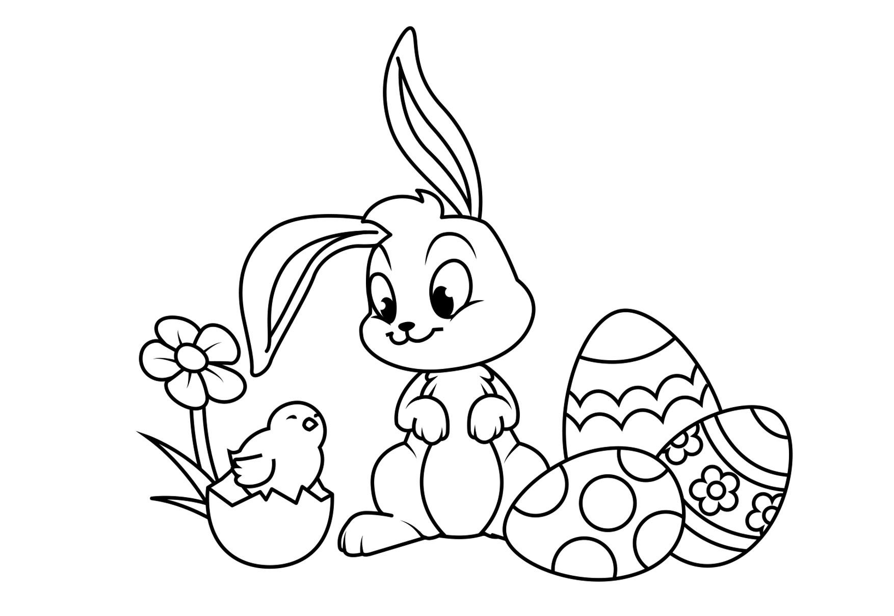 Free Printable Full Size Easter Bunny Coloring Pages