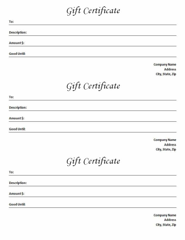 Free Printable Gift Certificate Template Word Printable Templates