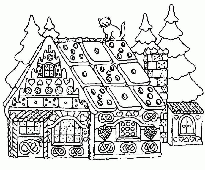 Free Printable Gingerbread House Coloring Pages For Kids