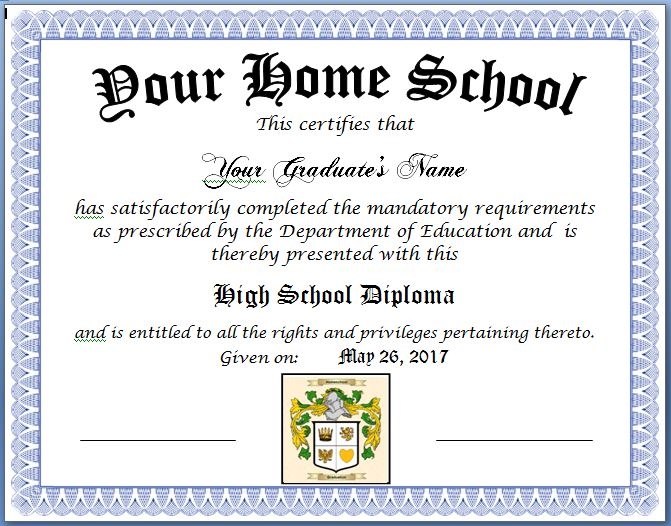 Free Printable Homeschool Diploma Template Templates Printable