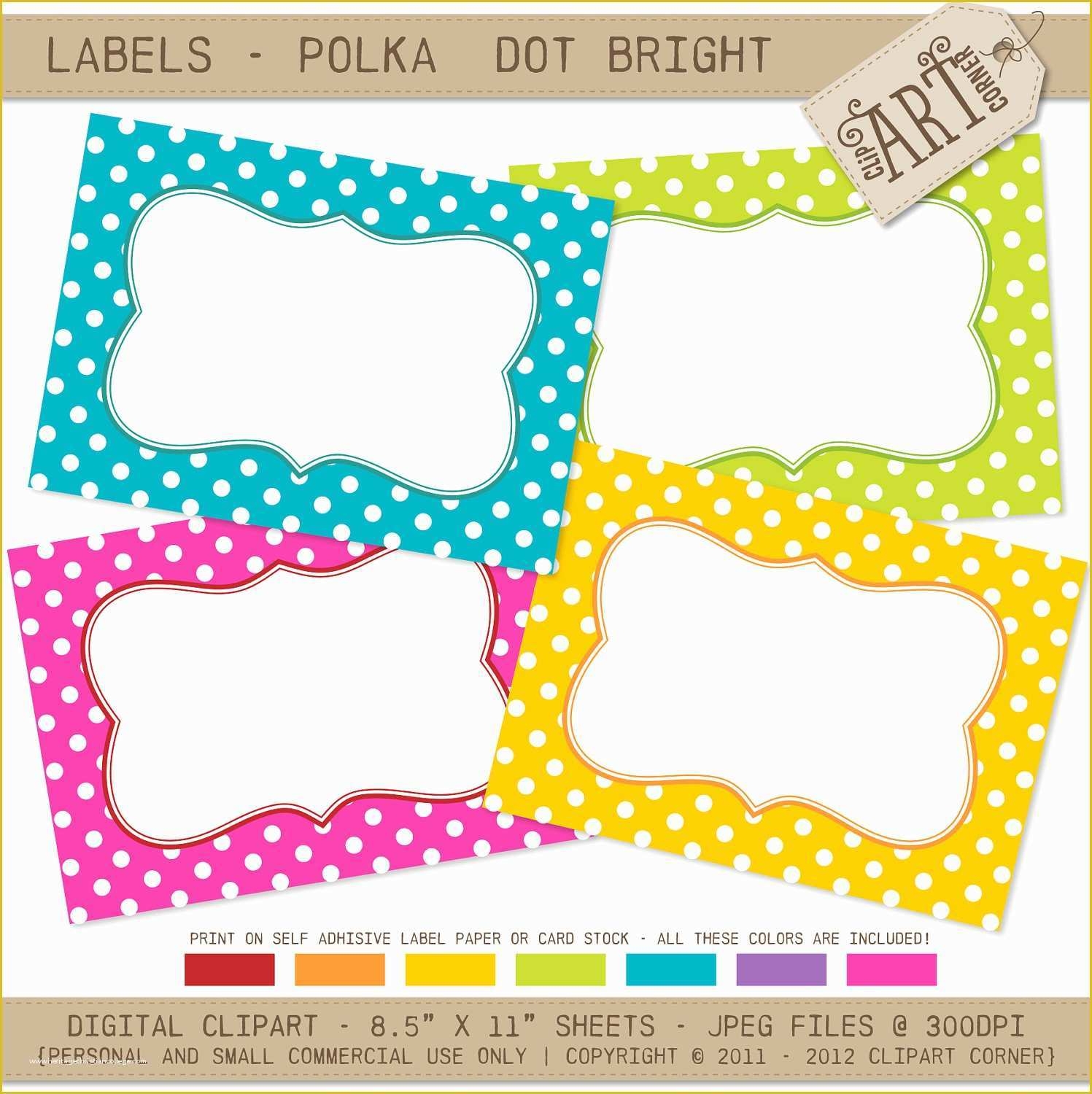 Free Printable Label Templates Of 7 Best Of Polka Dot Label Templates 