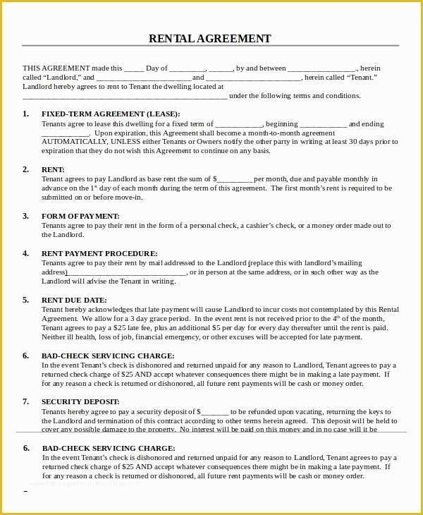Free Printable Lease Template Of Rental Agreement Template Free 