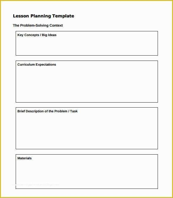 Free Printable Lesson Plan Template Blank Of 7 Lesson Plan Samples 