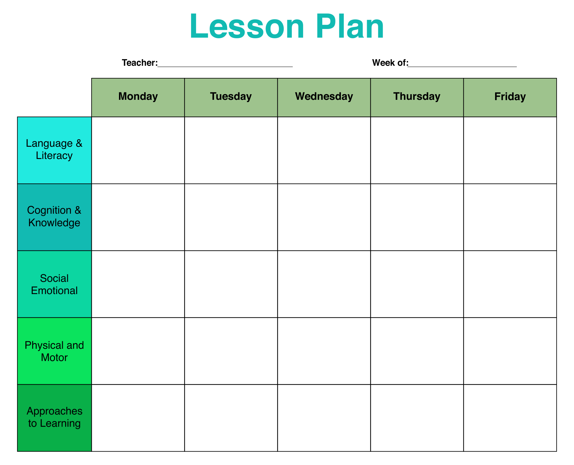 Free Printable Lesson Plan Template Printable Lesson Plans