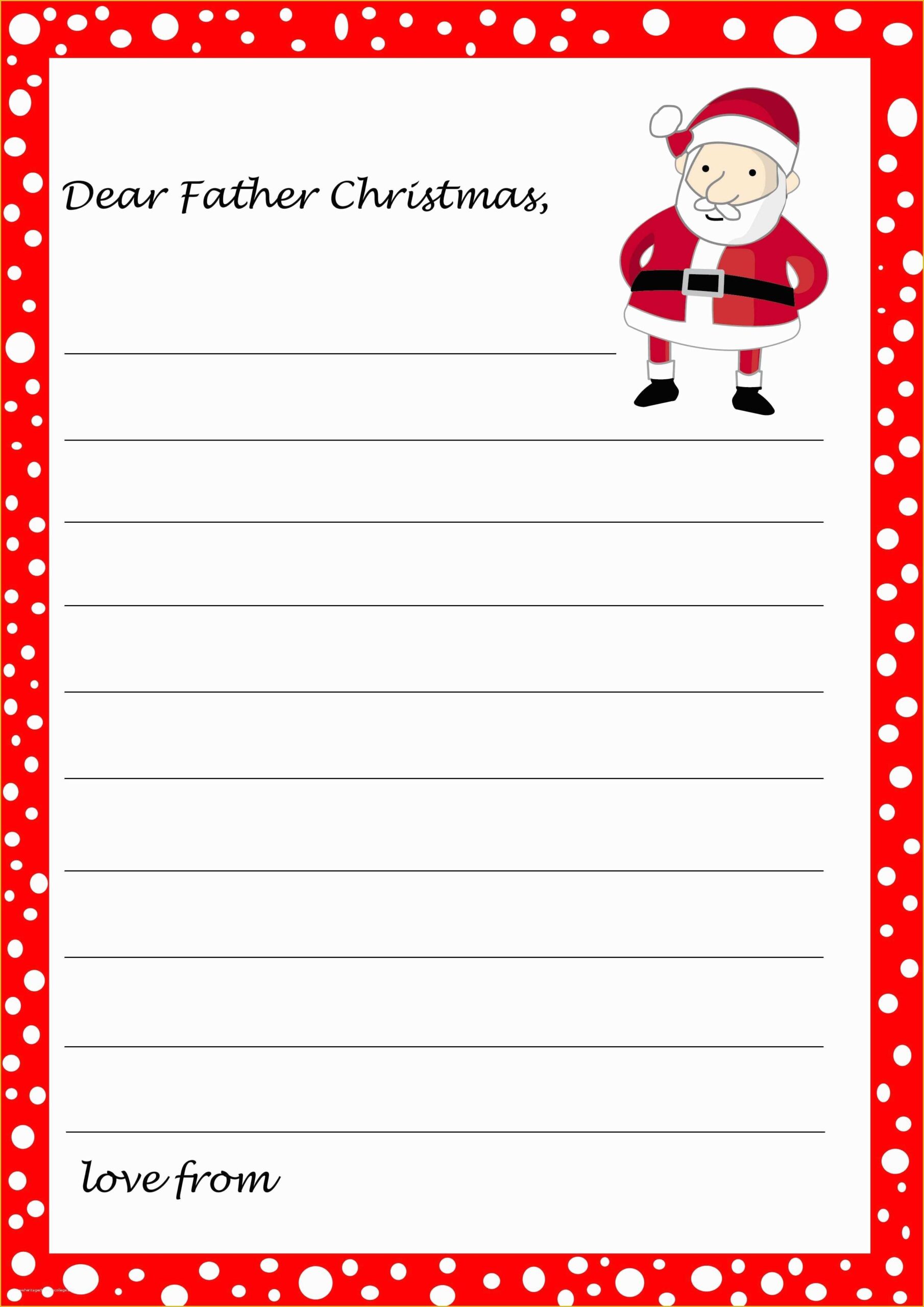 Free Printable Letter From Santa Word Template Of Free Printable Letter 