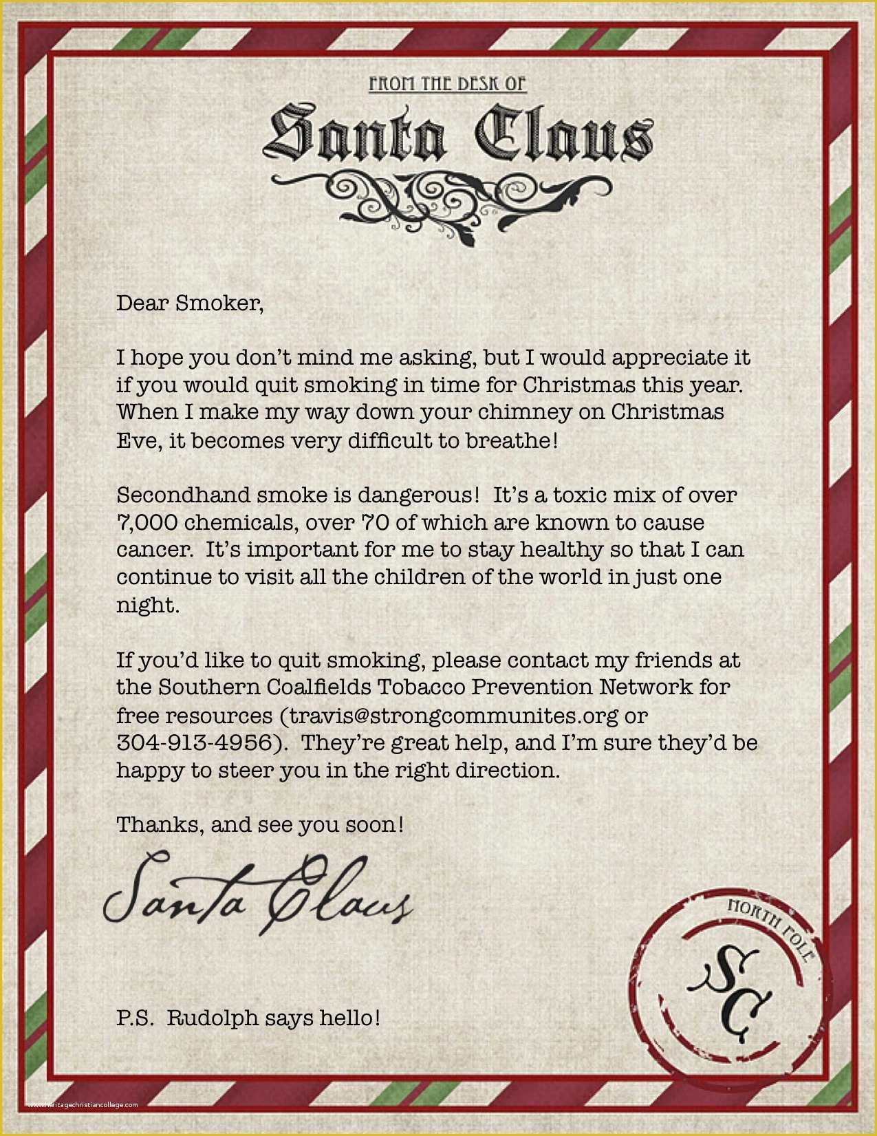 Free Printable Letter From Santa Word Template Of Letter From Santa 