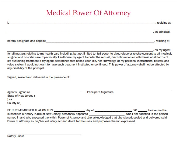 Free Printable Medical Power Of Attorney Forms Printable Forms Free 