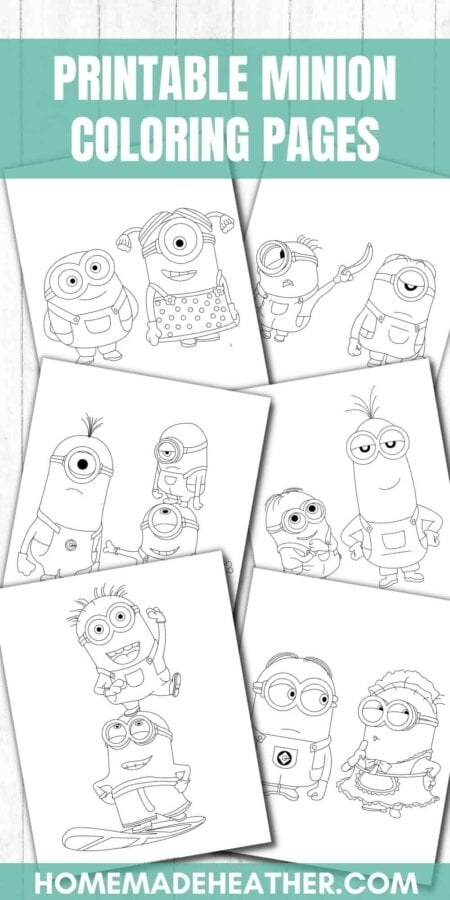 Free Printable Minion Coloring Pages Homemade Heather