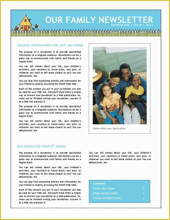 Free Printable Newsletter Templates Of 7 Family Newsletter Templates 