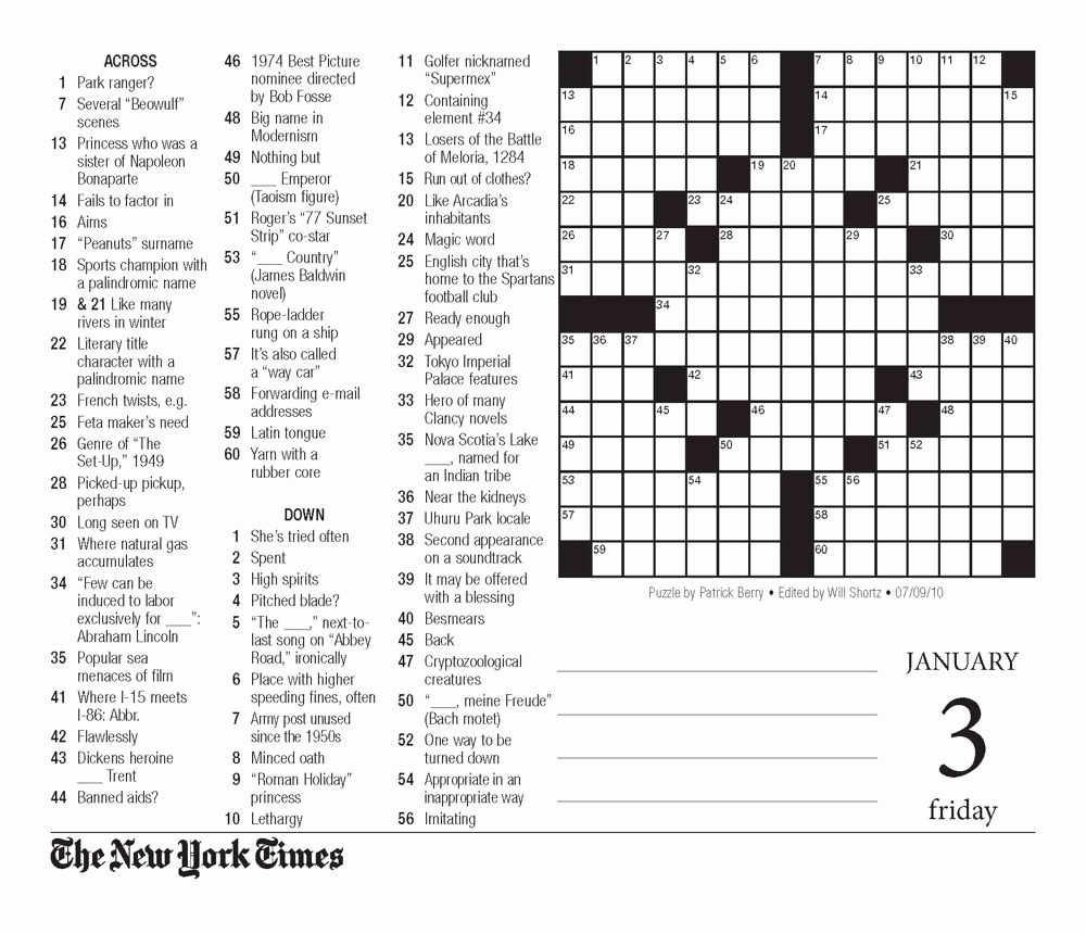 Free Printable Ny Times Sunday Crossword Puzzles Emma Crossword Puzzles