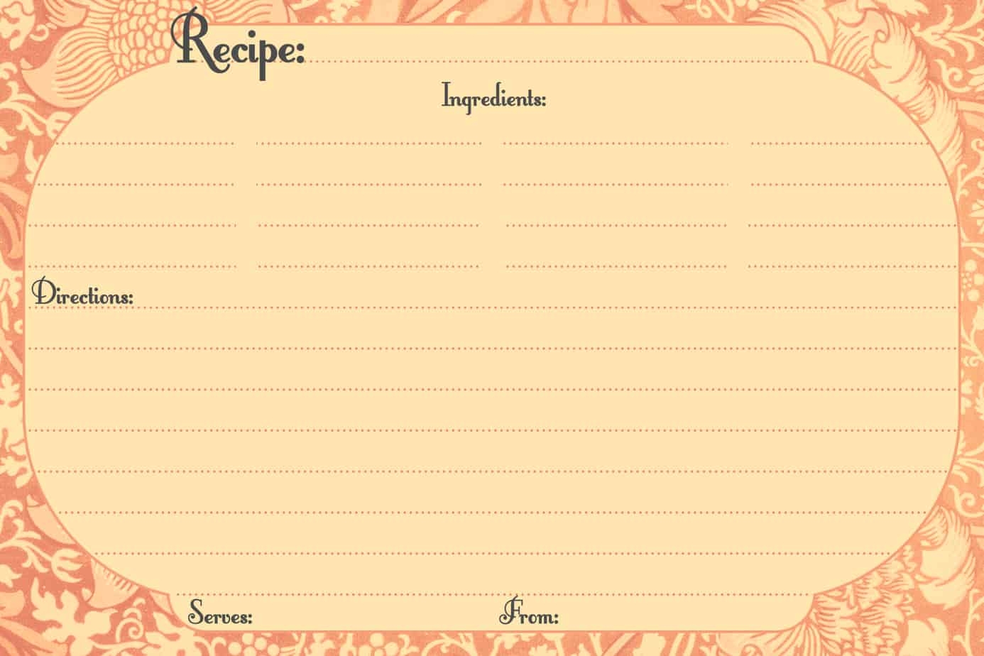 Free Printable Recipe Card Template For Word Biblebda