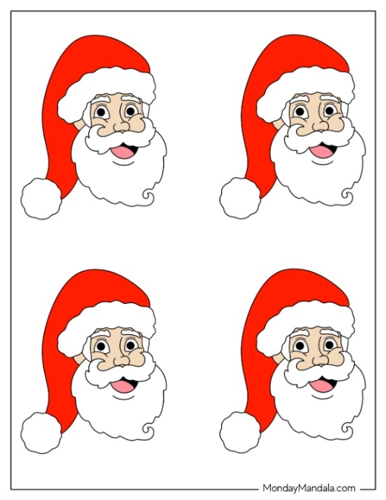 Free Printable Santa Face Template A Festive Addition To Your Holiday 