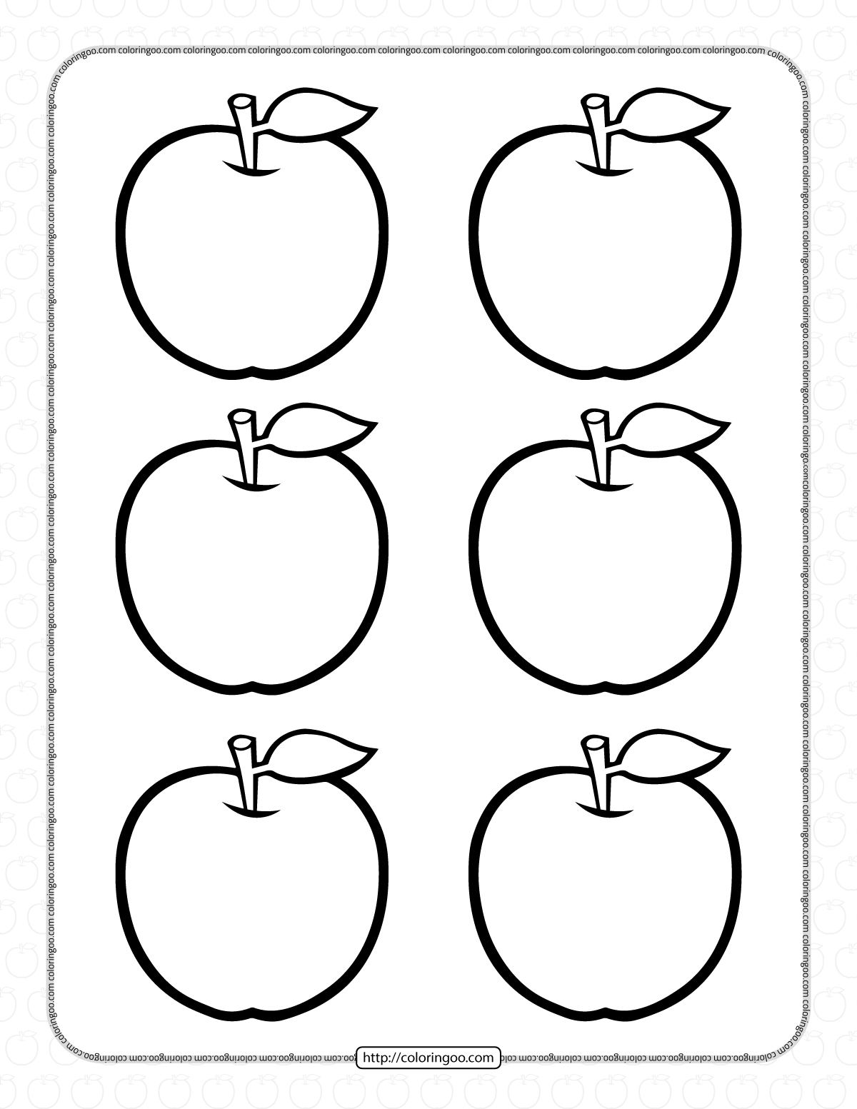 Free Printable Six Apples Coloring Pages