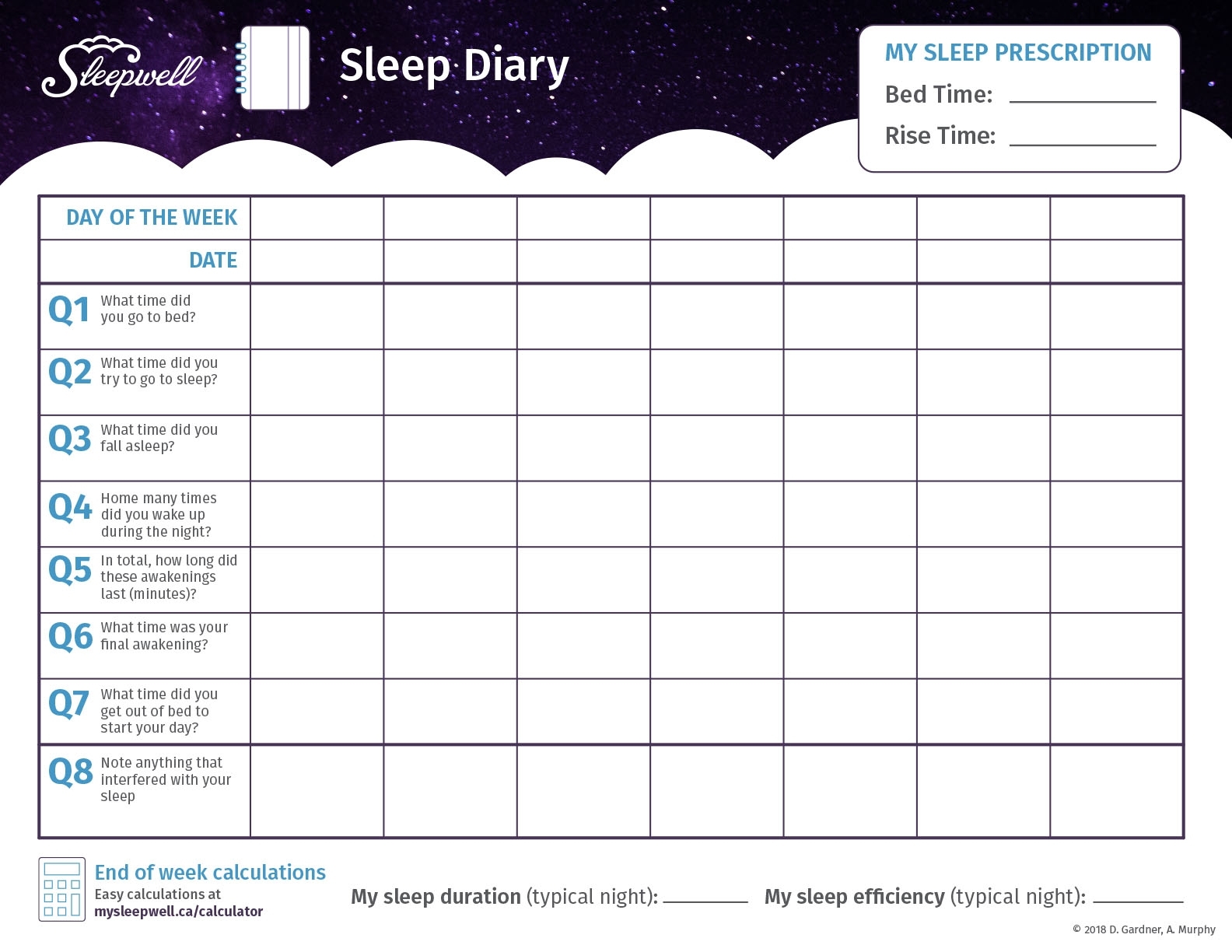 Free Printable Sleep Diary Template Printables Template Free