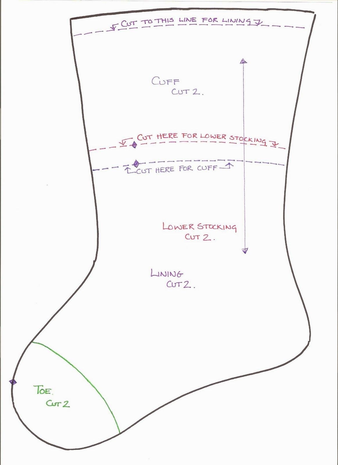 Free Printable Stocking Template Christmas Stocking Template