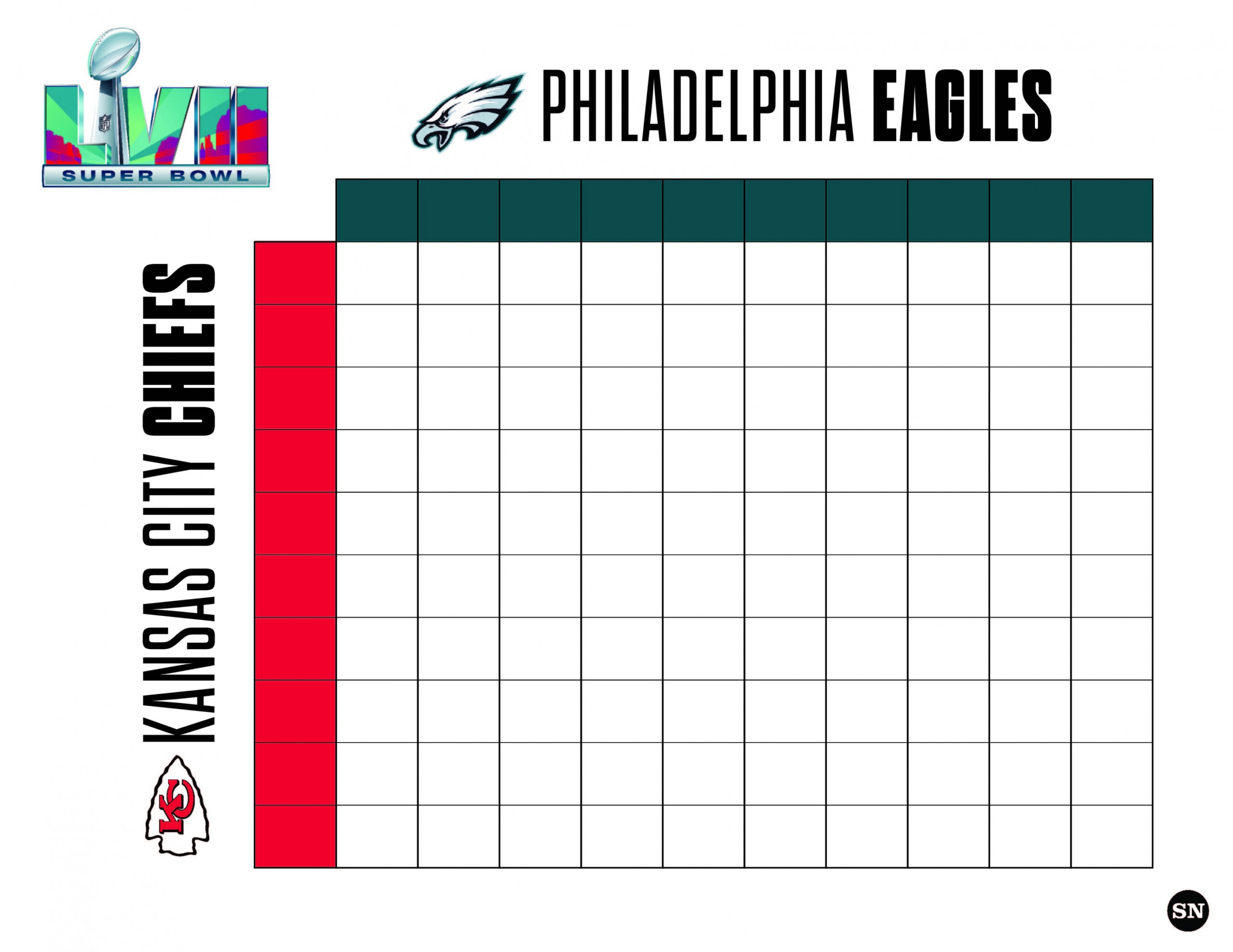 Free Printable Super Bowl Squares FREE Printable HQ