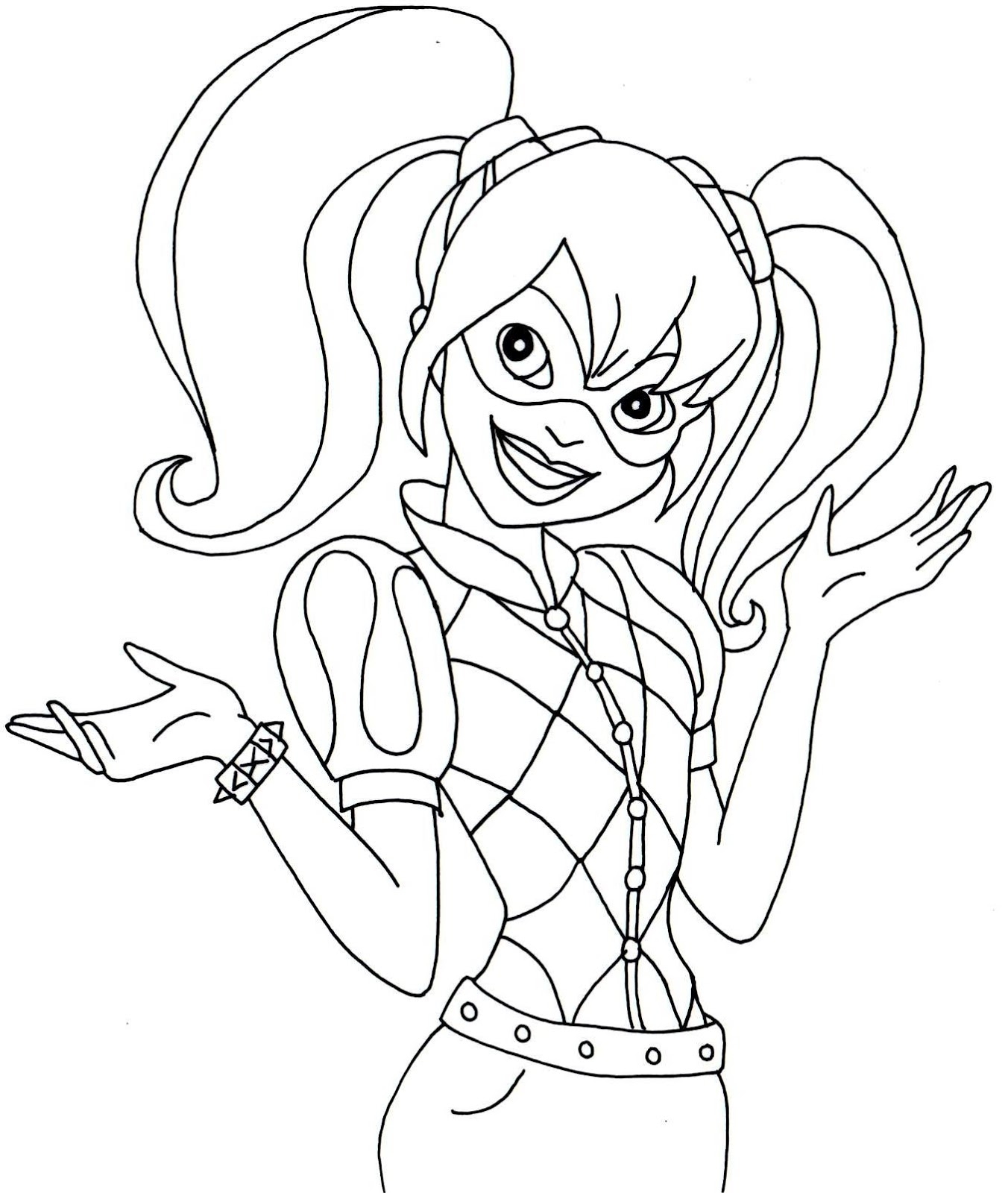 Free Printable Super Hero High Coloring Pages Harley Quinn Super Hero 