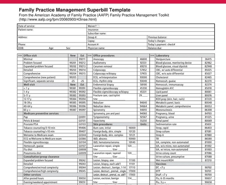 Free Printable Superbill Template