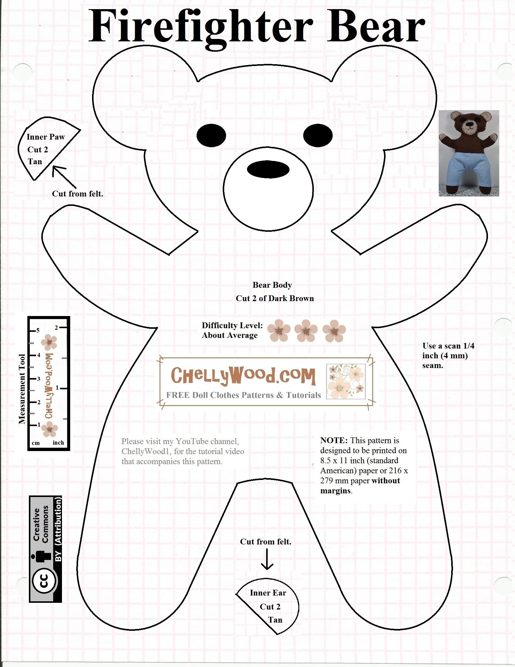 Free Printable Teddy Bear Template