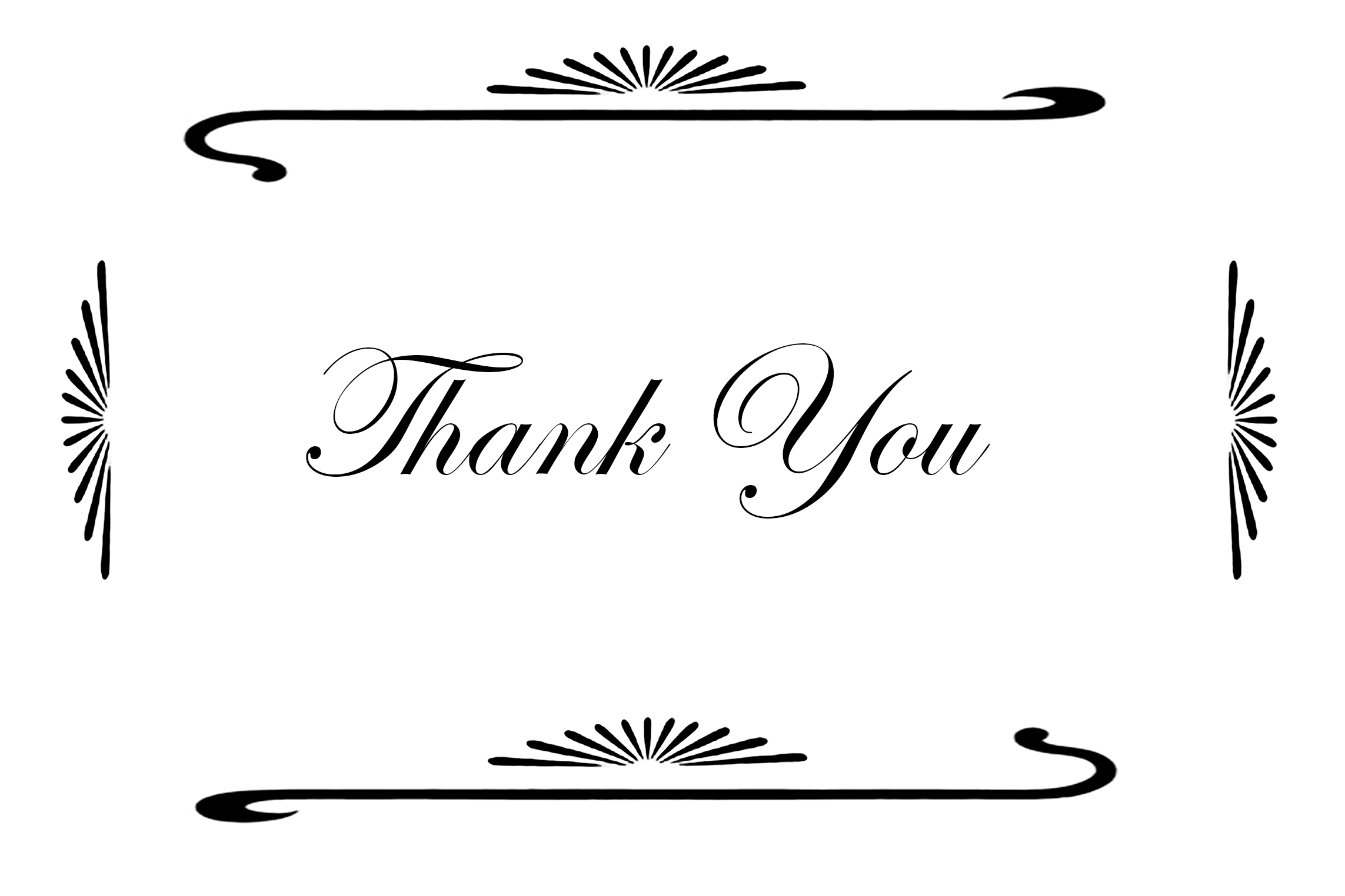 Free Printable Thank You Card Template Black And White Printable 