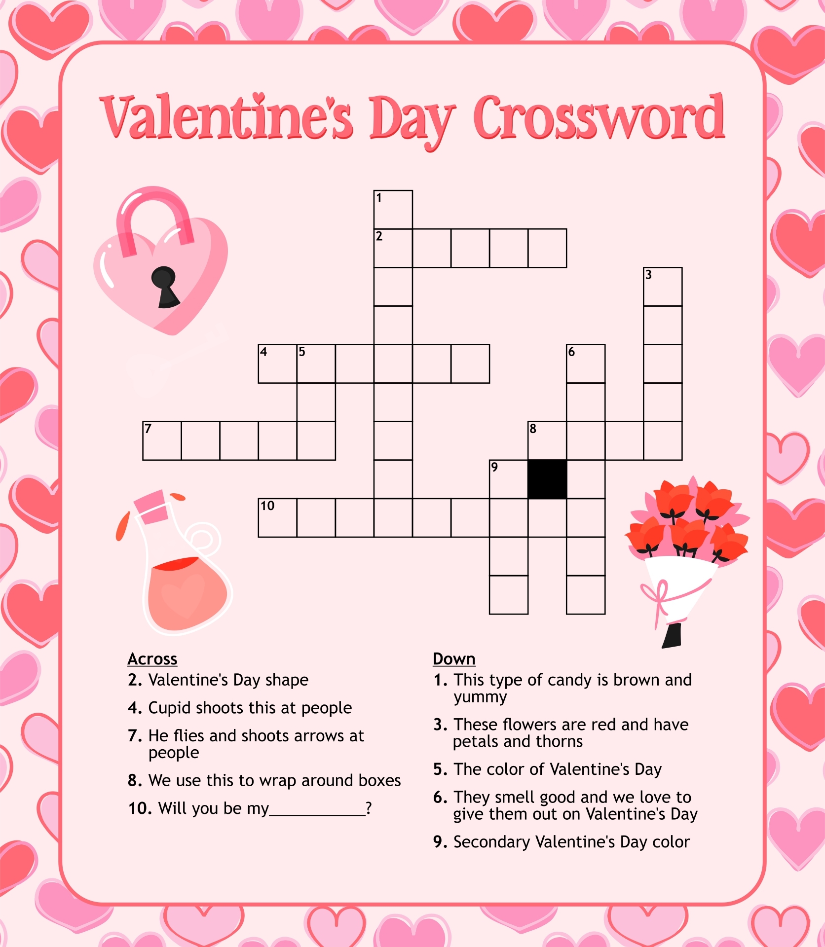 Free Printable Valentine Crossword Puzzles For Kids Printable 