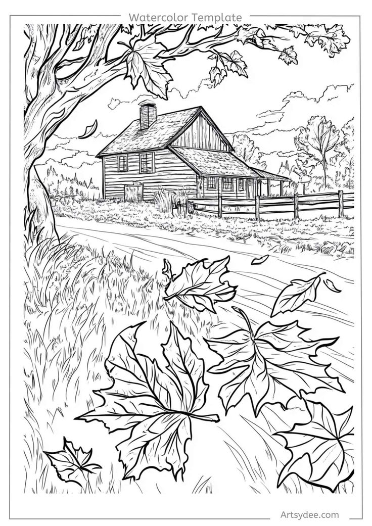 FREE Printable Watercolor Templates 40 Fall Watercolor Ideas Fall