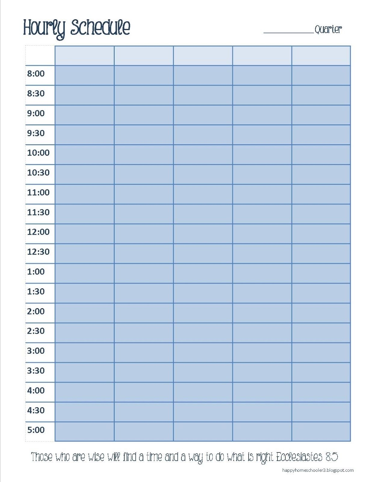 Free Printable Weekly Schedule Template Cute Hourly Planner Printable 