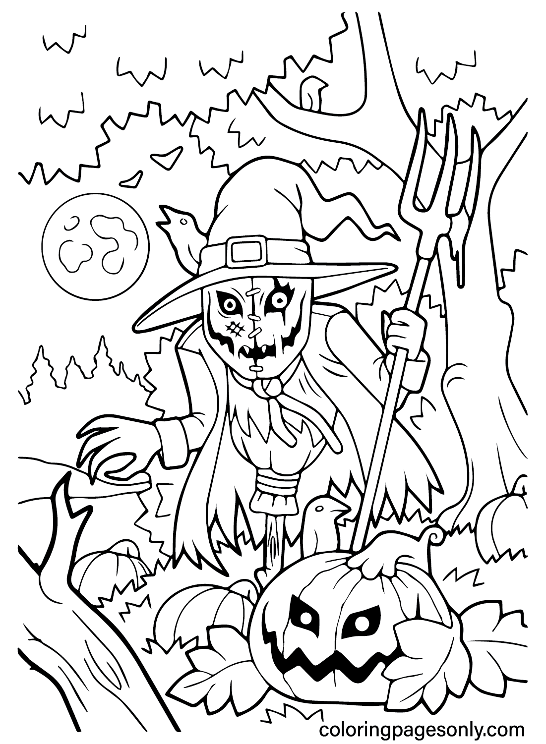 Free Scary Halloween Coloring Page Free Printable Coloring Pages