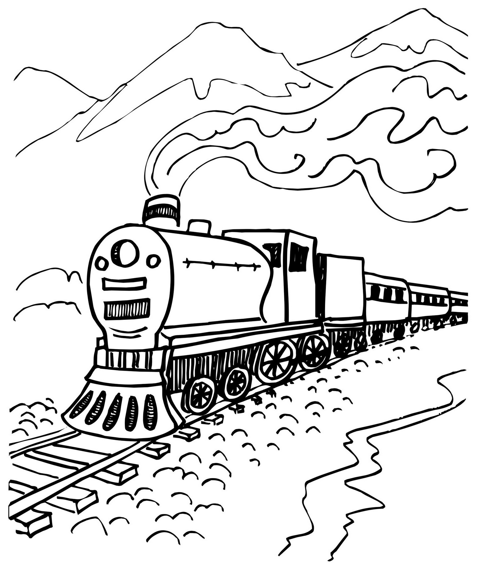 Free Train Coloring Pages Printable Printable Calendar