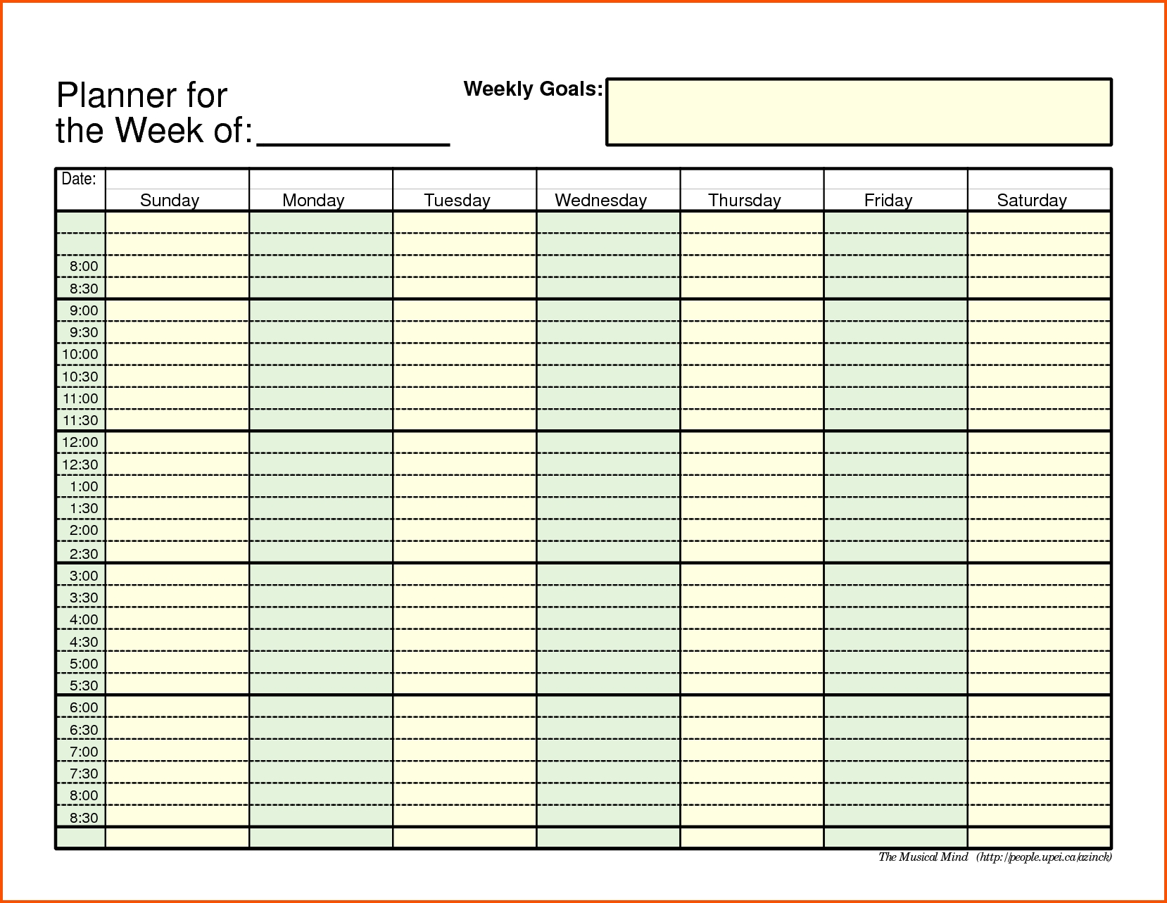 Free Weekly Schedule Template Printable Printable Templates Porn Sex 