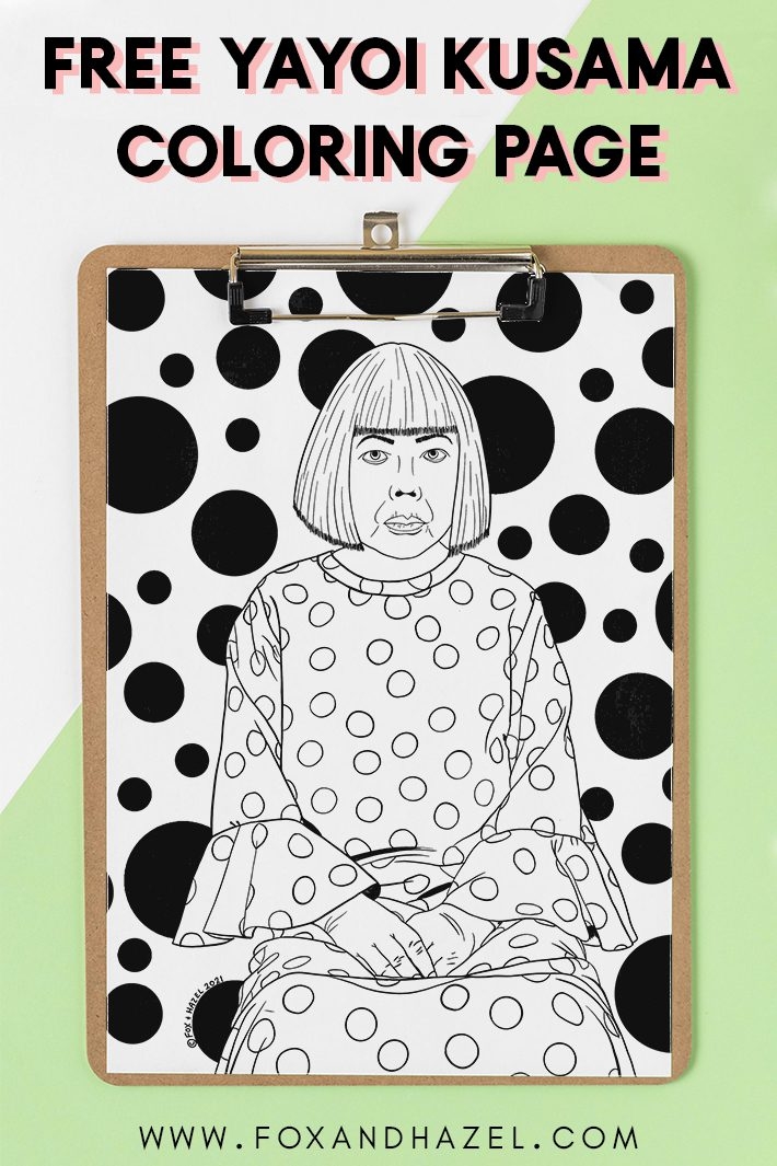 Free Yayoi Kusama Coloring Sheet Fox Hazel Free Art Designs