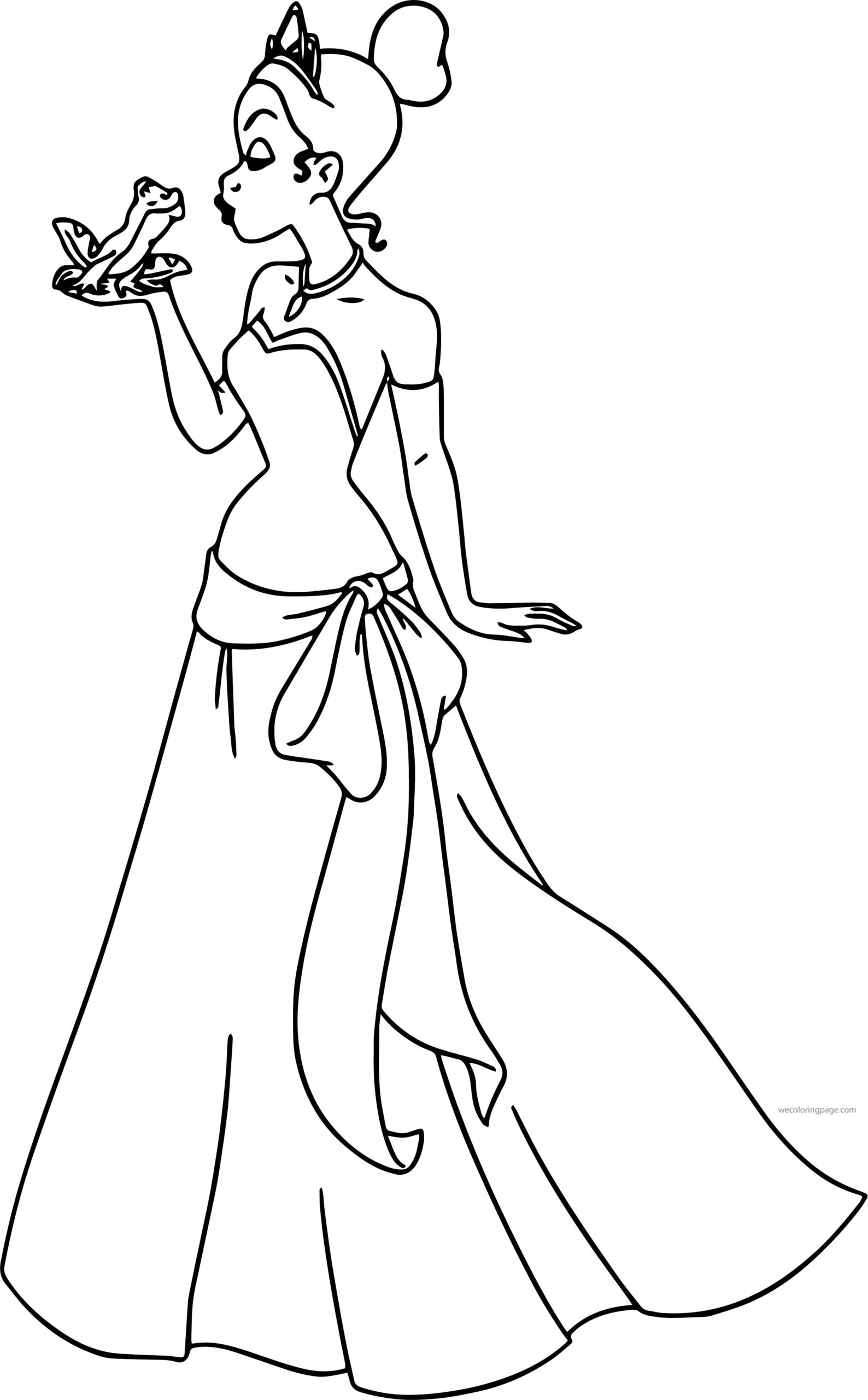 Frog Kissing The Princess Coloring Page Frog Coloring Pages Disney My 